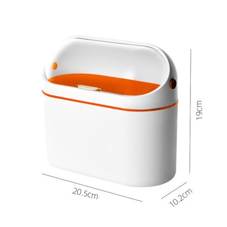Mini Skrivbordskorg med Lock, 2L Väggmonterad Bordskorg Papperskorg Bordsdammsugare För Kök, Sovrum, Badrum, Elfenben (21,5×11,5×21,5cm)