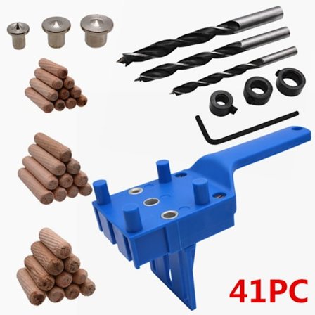 41 STK Trebearbeiding Doweling Jig Sett Trebearbeiding Punch Locator