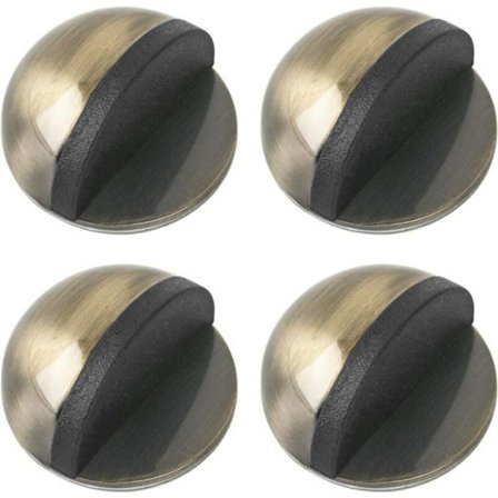 4-pak Selvklæbende Dørstoppere i Rustfrit Stål - Gulvdørstoppere - Væg-dørstoppere til Alle Hårde Gulve - Po