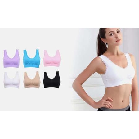 Sömlös Behå - 6-pack Svart, Vit, Hud, Rosa, Blå, Lila L