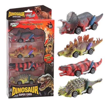 Dinosauriebil dra tillbaka (4 bilar)