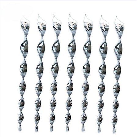 Fugleskremsel i hagen, blinkende fugleskremsel, reflekterende fugleskremsel, spiralformet fugleskremsel, 10 stk. (sølv)