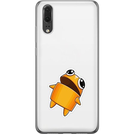 Kompatibel Mobilcover til Huawei Huawei P20 Orange tegnet figur med store øjne og dynamisk pose i legende stil
