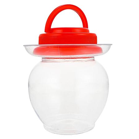 Husholdningsgurkeglass i plast, gurkebeholder, kjøkkenforsegling, gurkebeholder, rød 17X14X14CM Red 17X14X14CM
