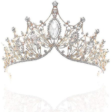 Brudkronan Crystal Tiara Bröllop Rhinestone Crown Prinsessa Brud