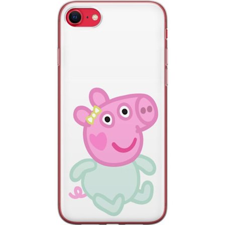 Kompatibel Mobilcover til Apple iPhone SE (2020) Peppa Pig babyfigur i pastelfarver, sød tegnet børneillustration med blød minimalistisk stil