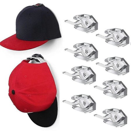 8 stk. selvklæbende hat holder til baseballkasketter, kasketkrog, vægmonteret hat stativ bøjler