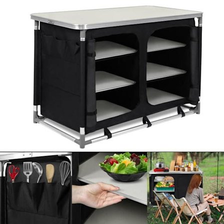 Campingförråd - YUENFONG - Fällbar - 100x50x80 cm - Metall - Svart