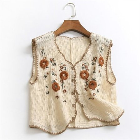 Liivi Top Neulottu Virkattu liivi APRICOT