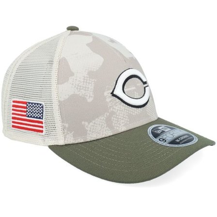 New Era - MLB Camo trucker Keps - Cincinnati Reds MLB Armed Forces Day 9FORTY Mc Stone/Olive A-frame Trucker @ Hatstore