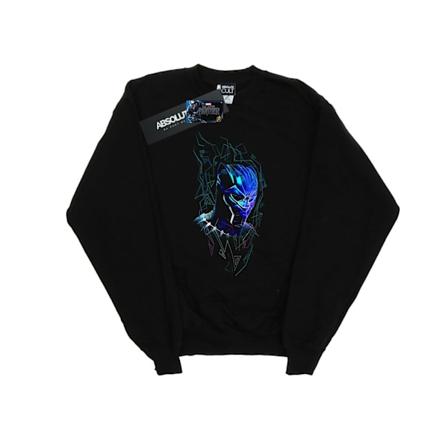 Marvel Boys Black Panther Neon Mask Sweatshirt 12-13 år Svart Black 12-13 Years