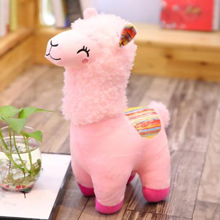 Smile Stripe Alpaca Lama Plysjleketøy Dukke Dukke Barn T Rosa 25cm Pink 25cm
