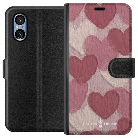 Yhteensopiva Lompakkokotelo Sony Sony Xperia 5 V Cactus and Friends - Blush Paper Hearts