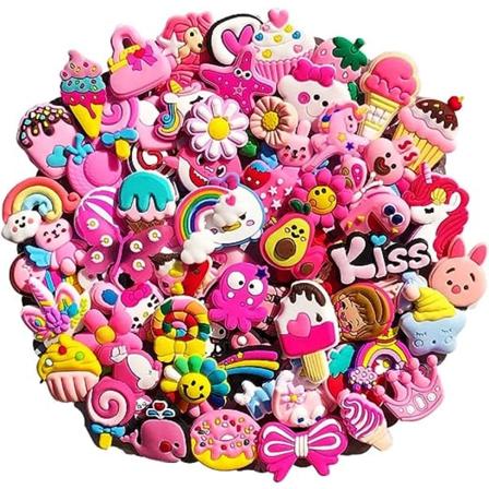 100 kpl satunnaisia kenkäkoruja, kenkäkoristeita | Rannerenkaan lisävarusteet | Juhlamuistot