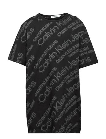 Slanted Aop Logo T-Shirt Black Calvin Klein