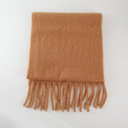 Vinternyhet mohairull imitation kashmir enfärgad scarf, förlängd och förtjockad tjock tofs, höst och vinter varm scarf