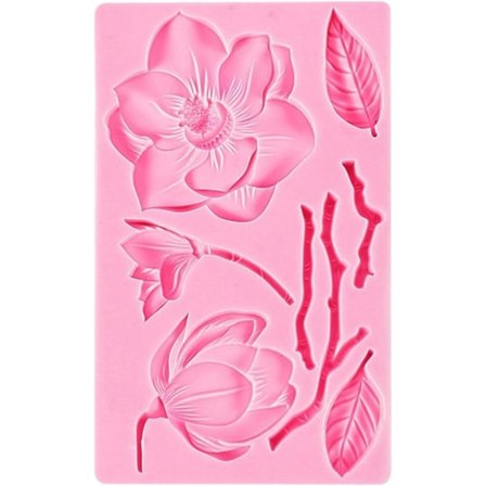 Silikonform rose fersken gren form fondant kake dekorasjon form