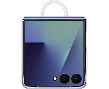 Samsung Galaxy Flip7 Ring Case (Clear) - Transparent skal med ring till Samsung Galaxy Z Flip7