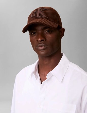 Calvin Klein Felt Monogram Patch Cap - Brown - ONE SIZE