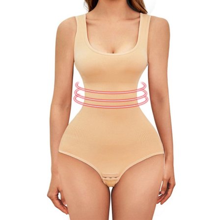 Sömlös Dam Bodysuit Shapewear BEIGE 5XL