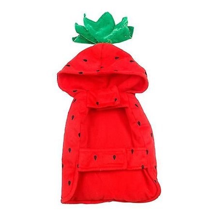 1 stk. Halloween kæledyr kostume dejlig jordbær hund hvalp hættetrøje tøj beklædning