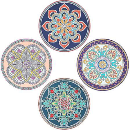 4 stk. Silikone Grydeunderlag til Varme Gryder og Pander, Grydeholdere til Køkken Varmebestandig Retro Varmeisoleringspude