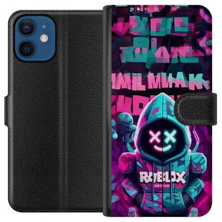 Kompatibelt Plånboksfodral till Apple Apple iPhone 12 mini Neon Hoodie Gamer snygg motiv med spelinspiration och neonfärger