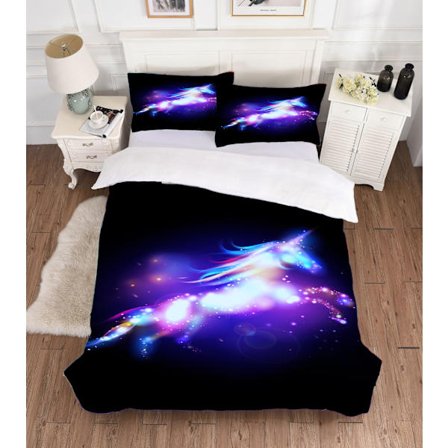 Magiskt Galaxy Unicorn Sängkläder Set 3D Tryckt Påslakan Set Pi