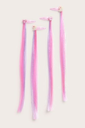 Kappahl | Hårspännen med löshår 4-pack | Rosa