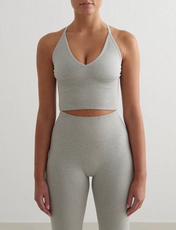 aim ́n Shape Seamless Cross Back Bralette - Grey - M