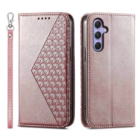 För Samsung Galaxy A55 5G Fodral Läder Telefonskal Plånbok Rombmönster