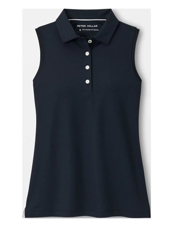 Peter Millar | Banded Sport Mesh Sleeveless Button Polo | L