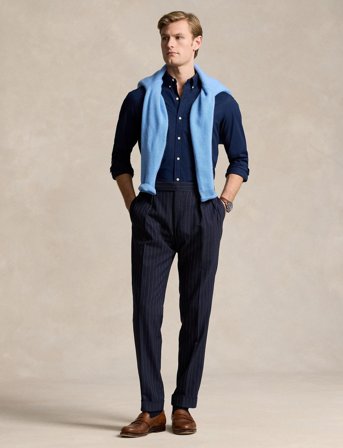 Polo Ralph Lauren Slim Fit Stretch Poplin Shirt - Navy - XXL