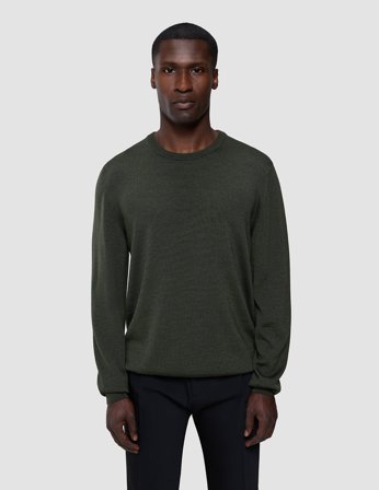 Shaping New Tomorrow - Seamless Premium Merino Knit Crewneck - Green Night - Herr - Storlek L