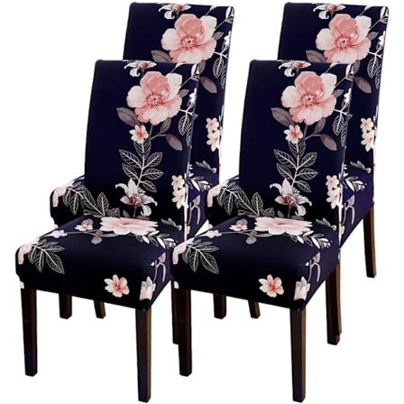 Stretchiga matstolsöverdrag, tvättbara och avtagbara moderna spandextygöverdrag för höga stolar 4-pack stolsöverdrag för restaurang, hotell, bankett (