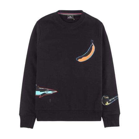 PS By Paul Smith Sweatshirt Banana Print Sort, Herre Sweatshirts