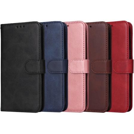 SKALO iPhone 16 Plus PU-Läder Plånboksfodral - Fler färger Svart