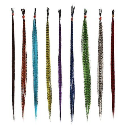 18 st 40 cm Syntetiska Grizzly Tuppfjäder Hårförlängningar