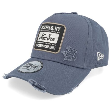 New Era - Blå adjustable Keps - Patch Wash Pale Blue A-Frame Adjustable @ Hatstore