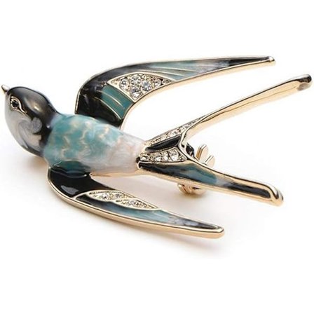 Premium Smuk Krystal Svale Dyr Brosche Fugl Lapel Nål