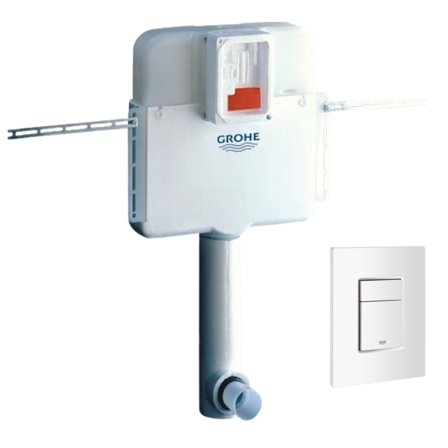 Kit Grohe cassetta WC incasso + placca WC Skate Cosmopolitan bianca