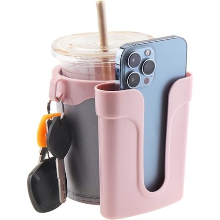 Cykelkopholder Cykel Vandflaskeholder Læder Cykel Drikkevare Ølholder til Beach Cruiser Pendlercykel (Grå Pink)