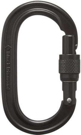 Black Diamond - Oval Keylock Screwgate Biner Black -lukittava karbiini