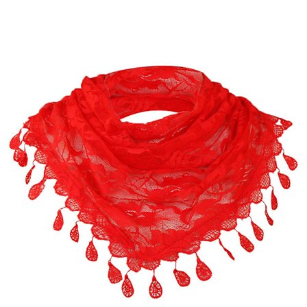 Sjal för kvinnor Rea Spets Frans Rosblommig Ihålig Sjal Sjal Dam Wraps Scarves {Db}