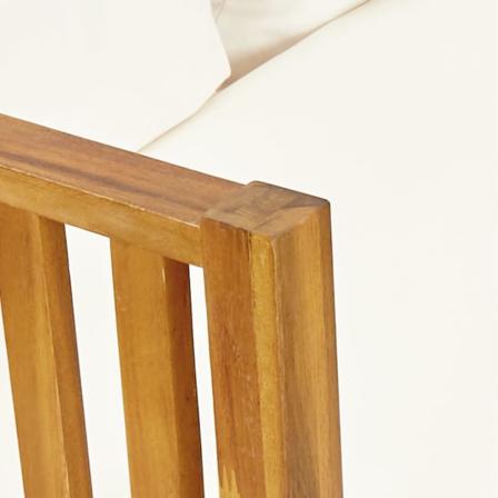 Vidaxl Trädgårdsbänk 2-sits Med Dynor 122 Cm Massivt Akaciaträ Creme
