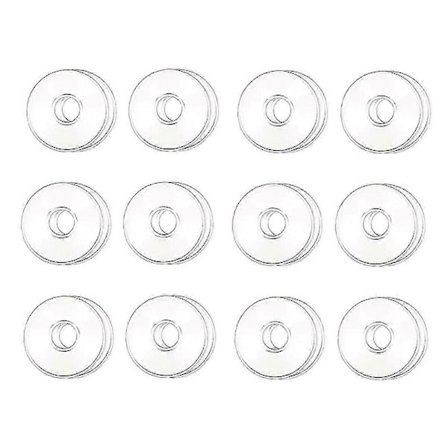 Lysestaker i glass, 12 stykker, dryppbeskyttelsesringer for koniske lys
