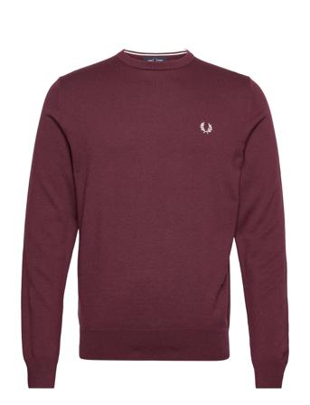Classic C/N Jumper Neulepaita Pyöreä Kaula-aukko Burgundy Fred Perry
