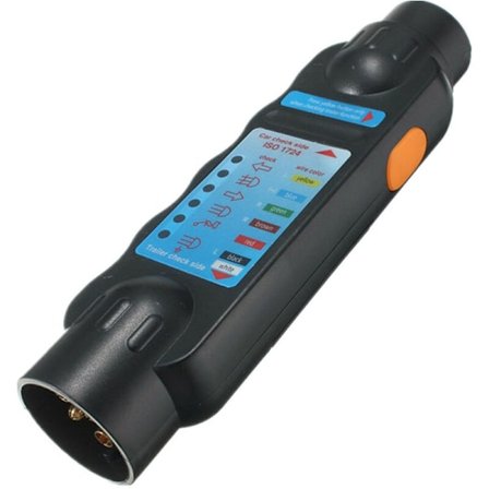 7-polet trailer tester, 12V 7-polet han trailer stik tester, trailer stik tester lys ledningsføring kredsløbsdiagnostiske værktøjer, passer til 