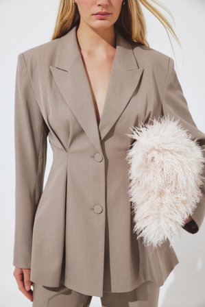 NA-KD Oversized Blazer Fitted Waist - Skræddersyet blazer - Brun - EU 38