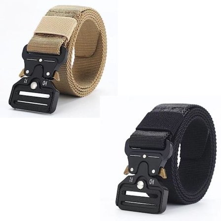 Todelt sett Khaki og svart taktisk belte for menn 1,5 tommer tungt